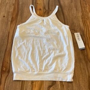 Lija White Mesh Keyhole Athletic Tank‎ Top Banded Hem 12S-1590S Women's  Med